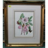Zoe Elizabeth Norman, watercolour 'Rhododendrons and Butterflies',