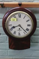 A mahogany cased fusee wall clock,