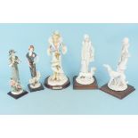 A pair of resin Art Deco style figures, marked 'A Belcari',
