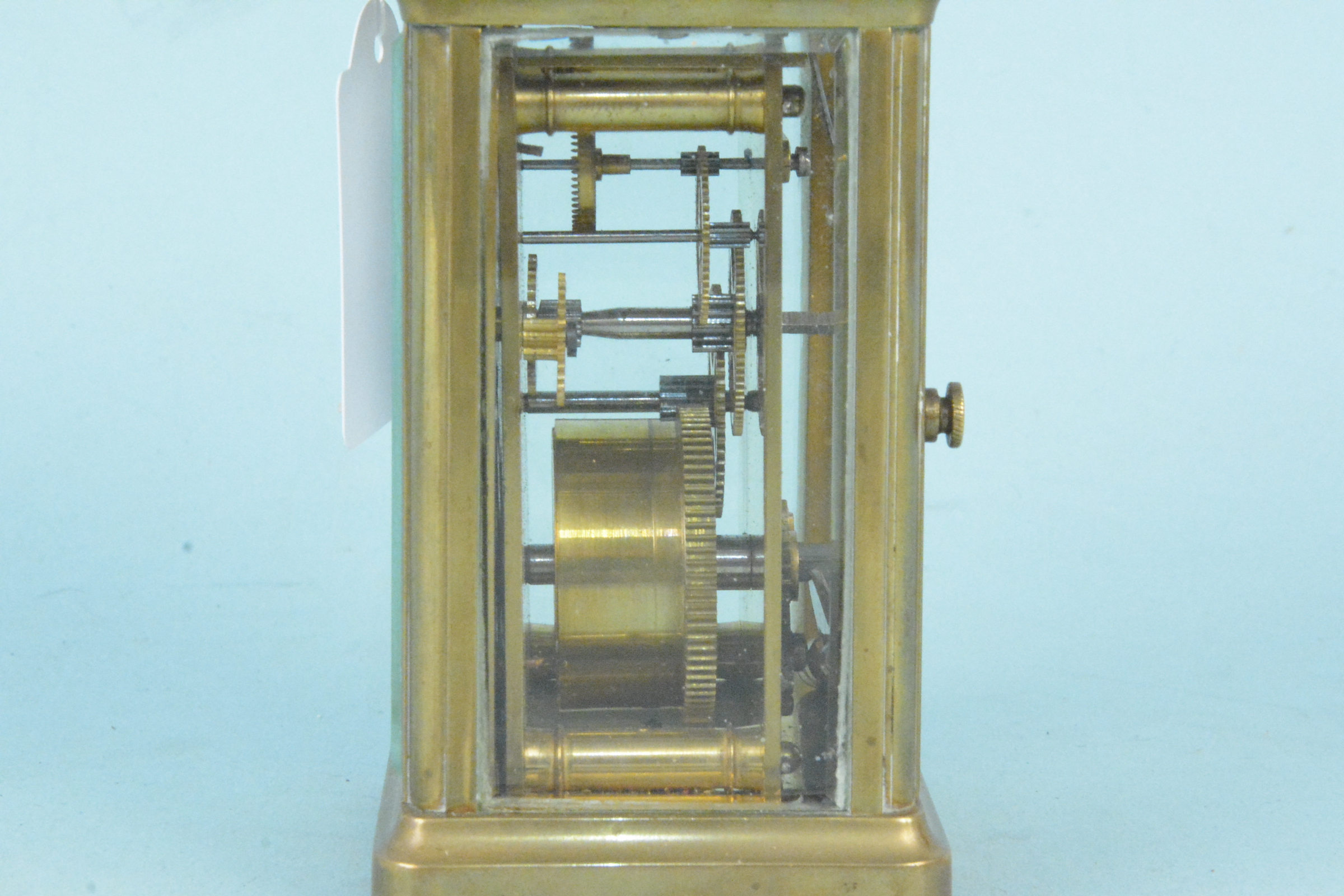 A French made brass carriage clock, - Image 3 of 3