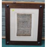 A framed Victorian sampler, dated 1840, Mary E Gorringe, Bexhill,