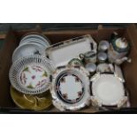 A mixed lot of china including a Japanese tea set, Cries of Paris plates,