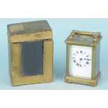 A French made brass carriage clock,