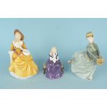 Three Royal Doulton figurines, 'Sandra' HN2275,