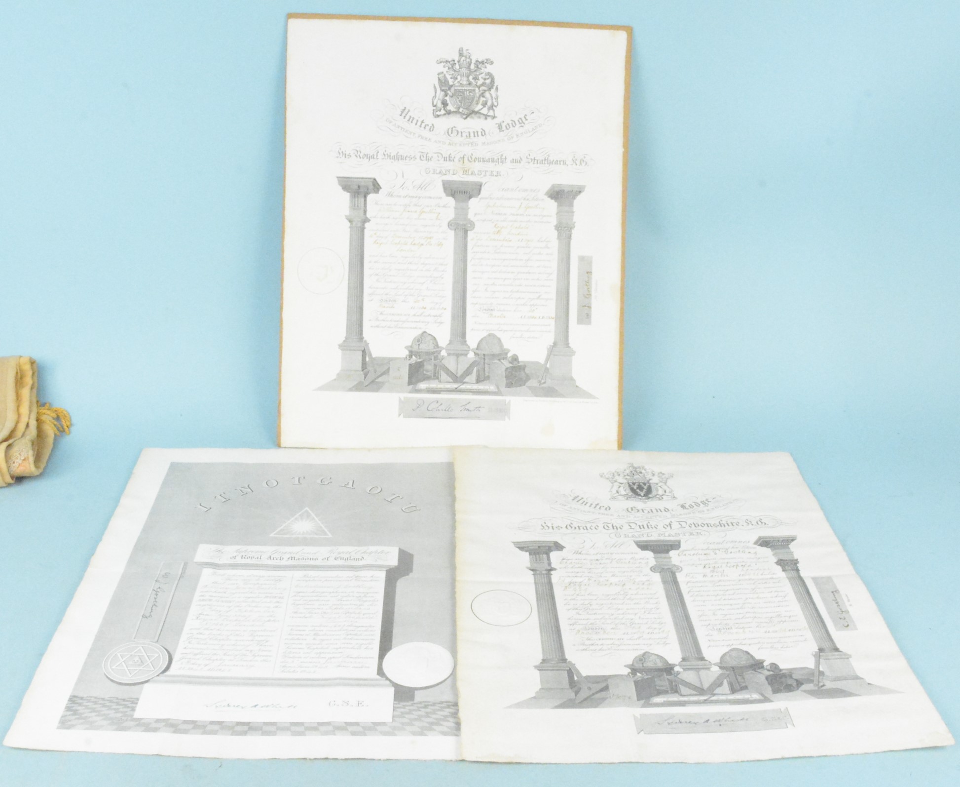 A 1949 Masonic certificate plus a selection of Masonic medals, - Image 3 of 3