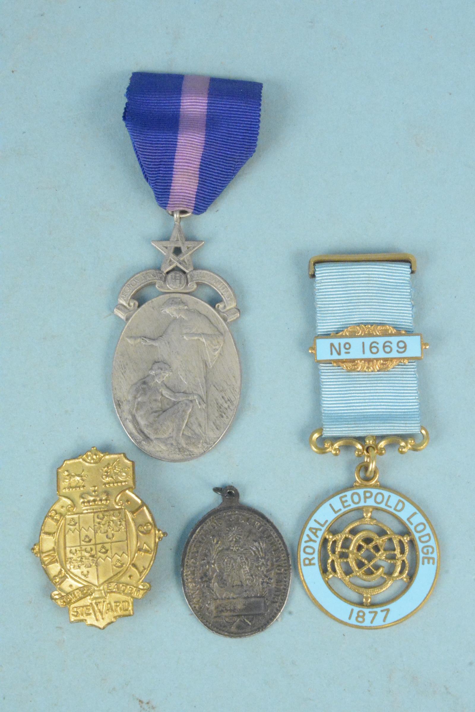 A 1949 Masonic certificate plus a selection of Masonic medals, - Image 2 of 3