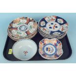 Chinese and Japanese Imari decorated plates, dishes and bowls (condition mainly good,