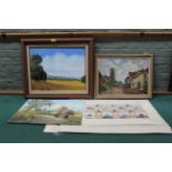 A framed oil on canvas of a country scene signed 'Evans',