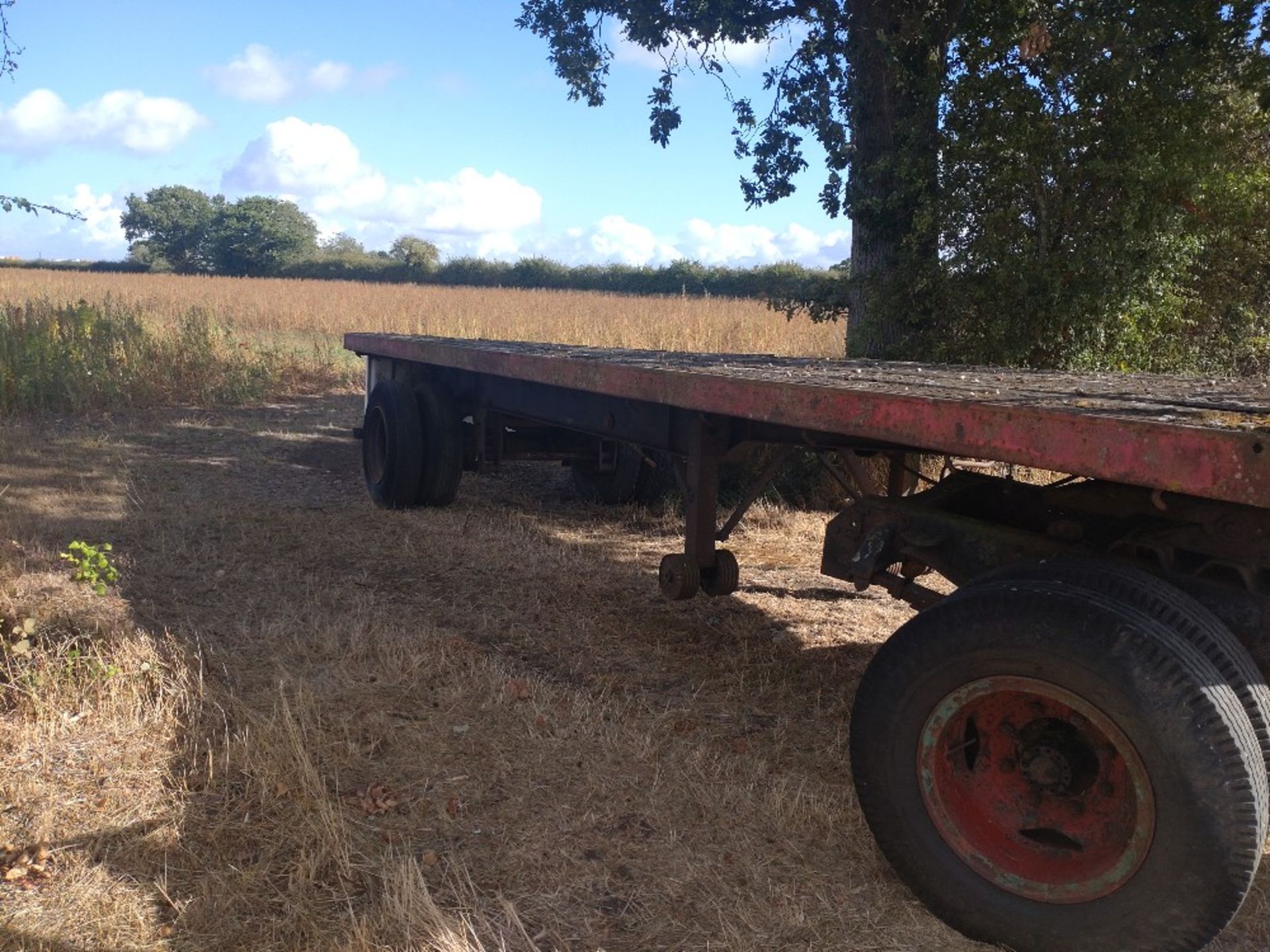 24` Flat bed trailer with fifth wheel coupling and bogey - Image 3 of 3