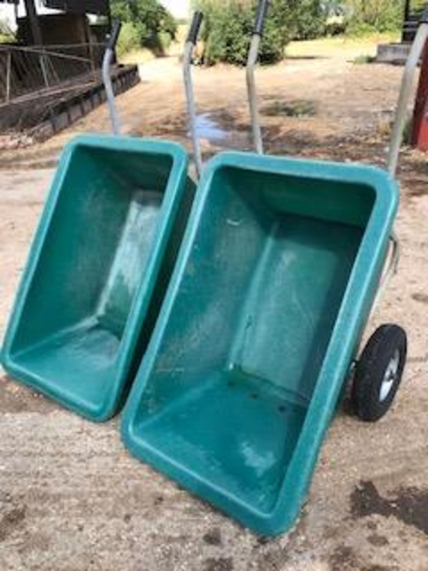 2 x JFC twin wheel wheelbarrows