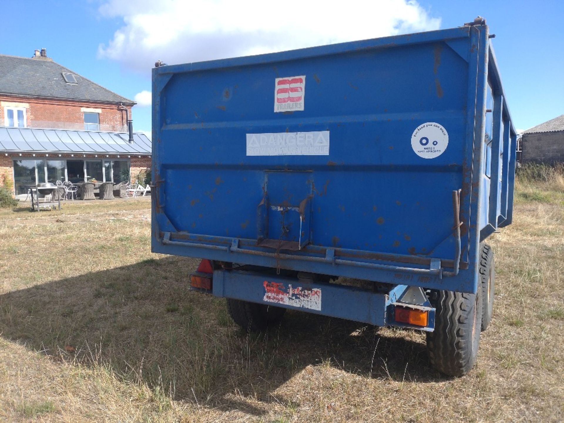 1985 Marston FF10L tandem axle 10T hydraulic tipping trailer c/w manual tailgate s/n 10618 - Image 3 of 4