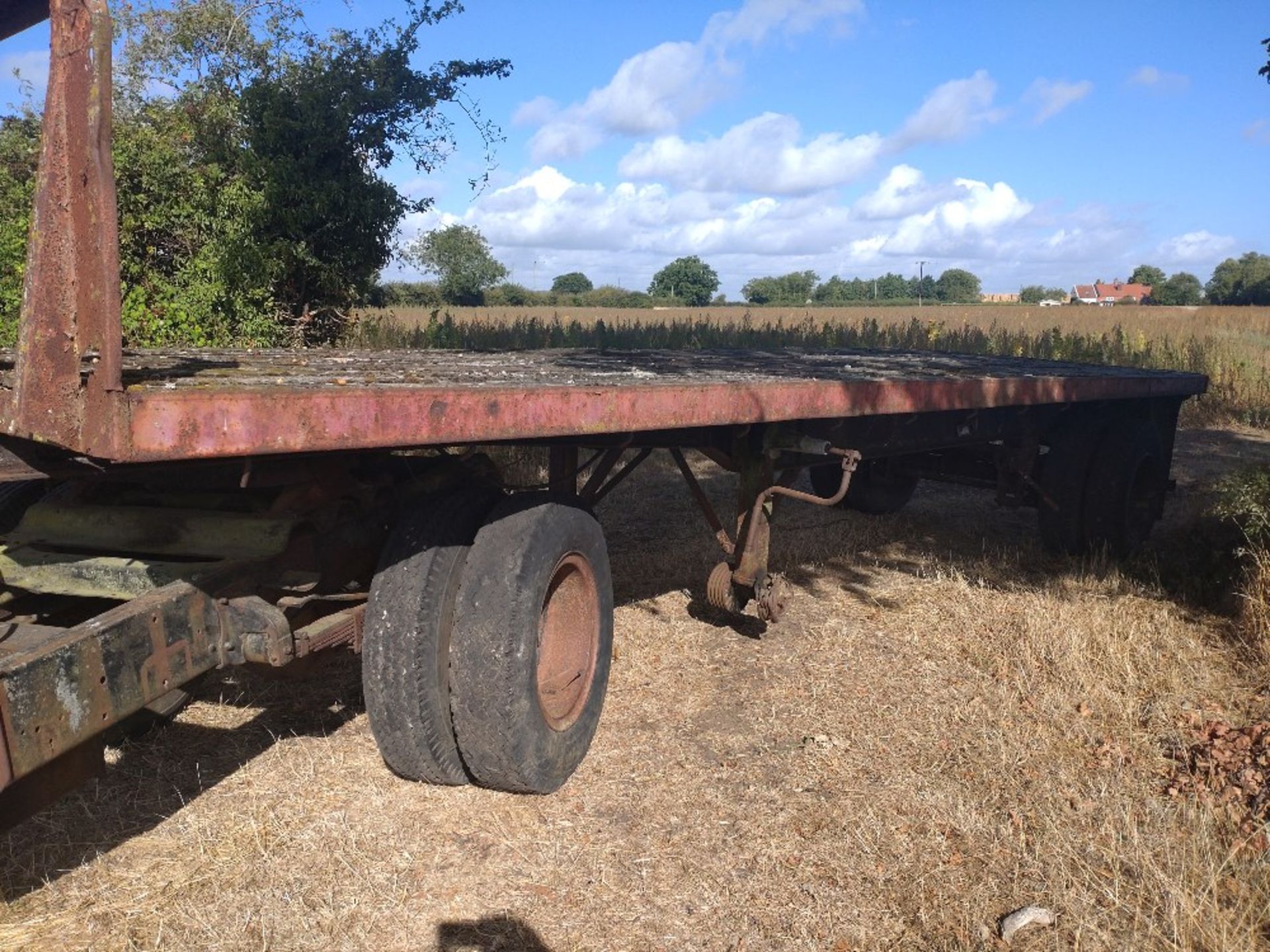 24` Flat bed trailer with fifth wheel coupling and bogey - Image 2 of 3