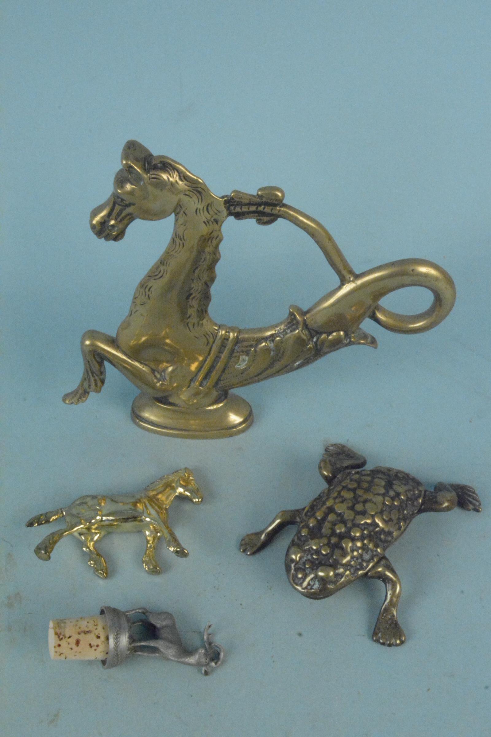 Mainly metalware with animal connections including a brass horse, - Image 2 of 3