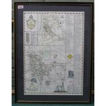 A signed limited edition 1/100 map of Beccles and Worlingham by T G Grey