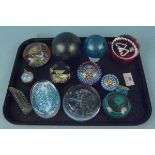 Various mainly glass paperweights including Perthshire