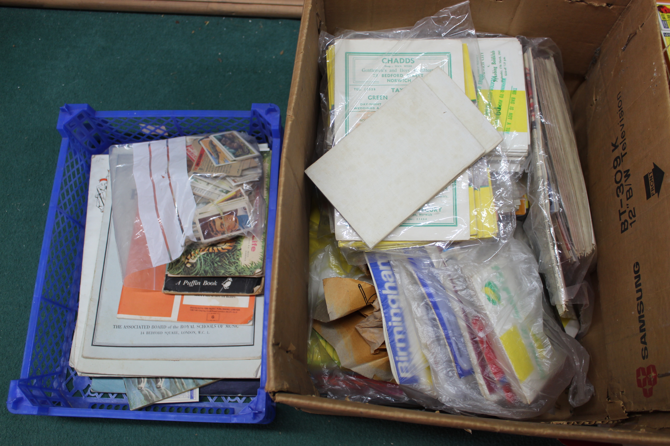 Two boxes of football related ephemera including 1970's A&BC collectors cards, - Image 3 of 3