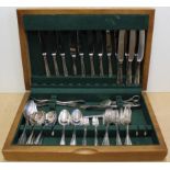 A part canteen of silver plated cutlery and non-matching silver plated cutlery