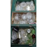 Three large boxes of mixed glassware