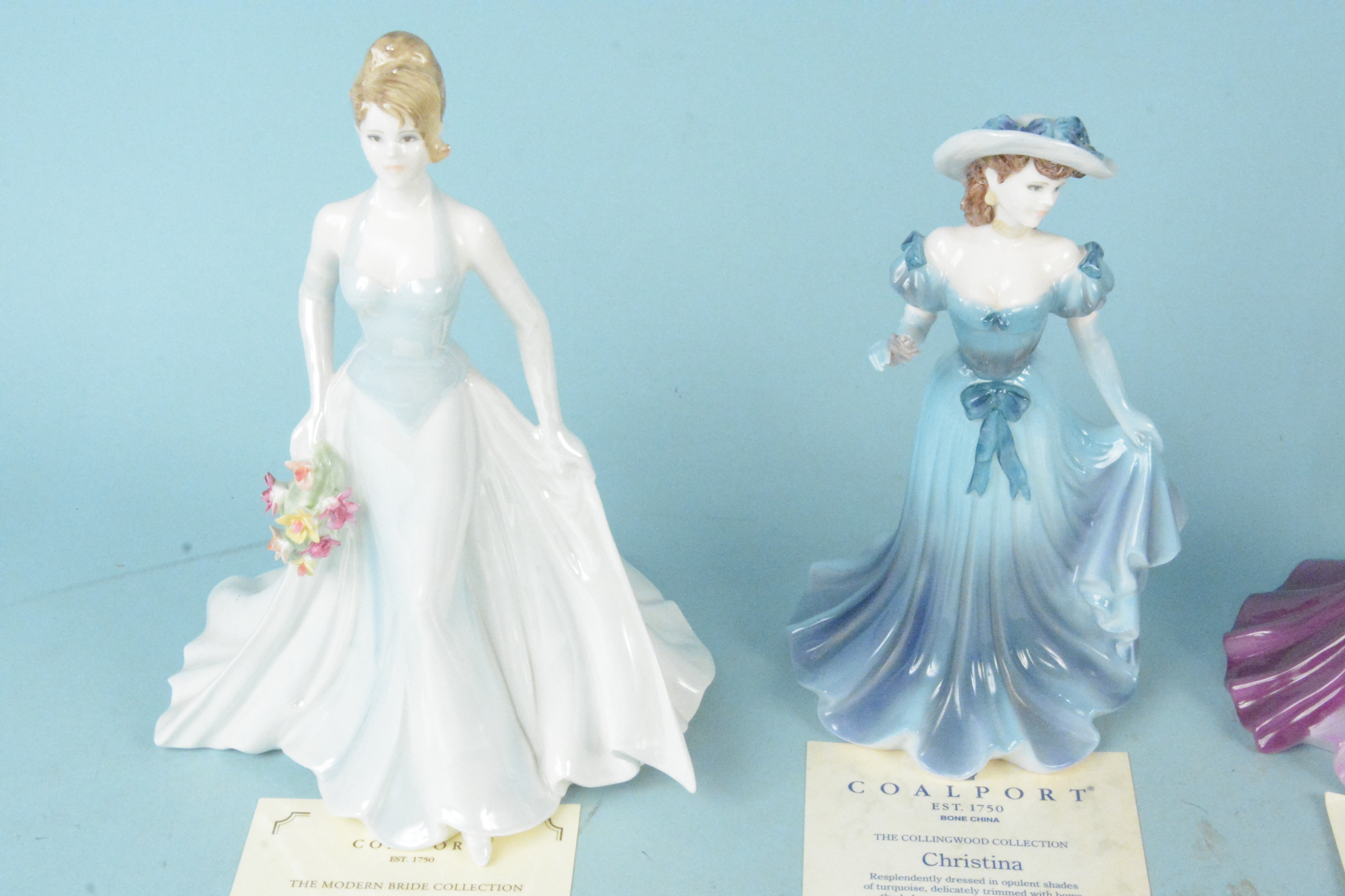 Four full size Coalport figurines with certificates, 'Christina', 'Barbara', - Bild 3 aus 3