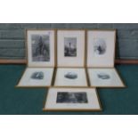 A set of seven framed 19th Century topographical prints of views of Ireland