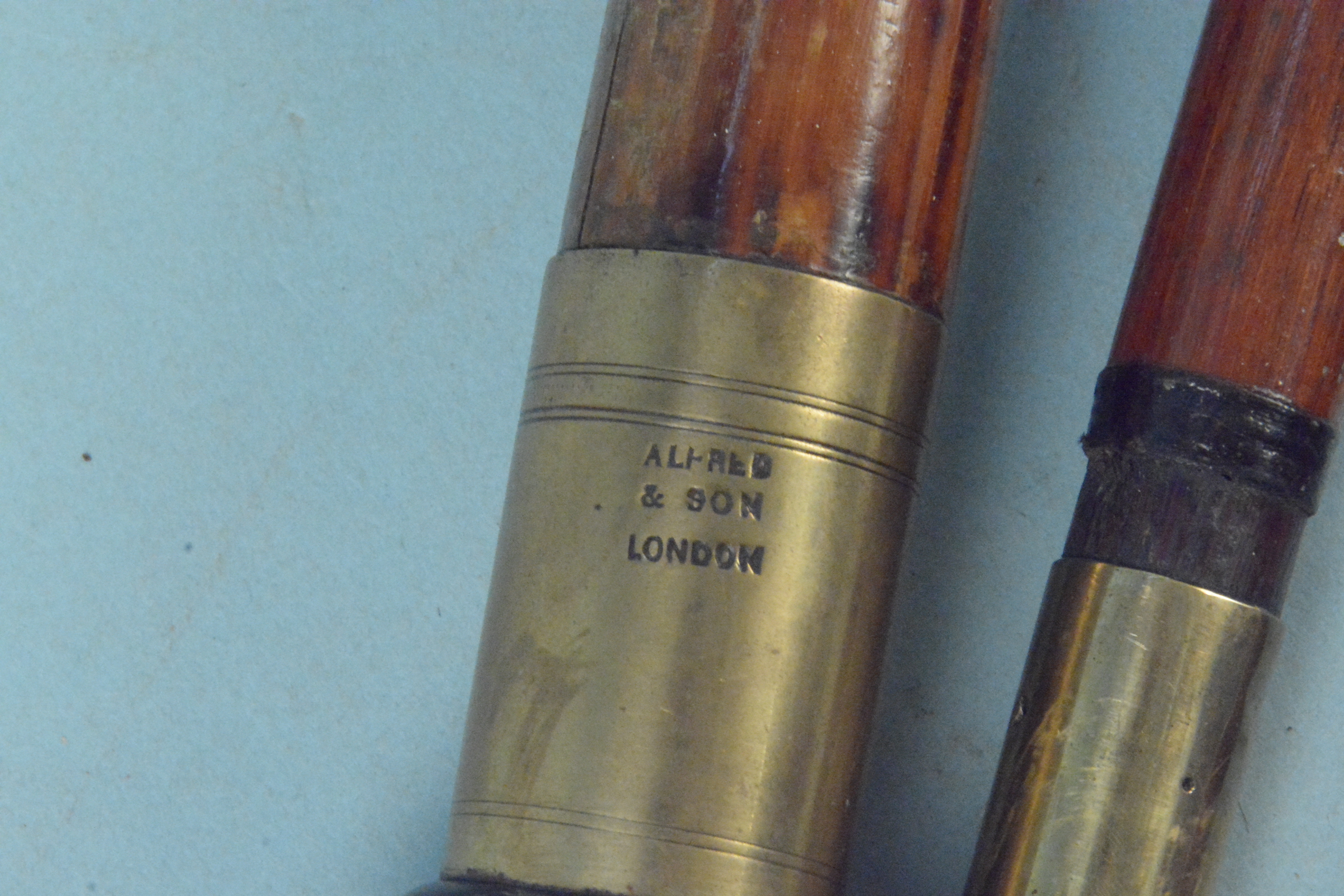 Alfred & Son London three piece split cane fishing rod with brass fittings - Image 2 of 3