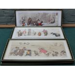 A set of seven framed French canine caricature prints c1930,