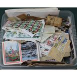 A box of mixed GB and world stamps,