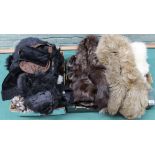A box and a half of mixed furs, stoles, muffs,