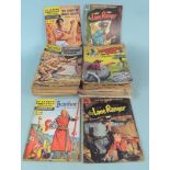 A selection of vintage cowboy comics including The Lone Ranger together with classics illustrated