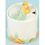 Clarice Cliff Wilkinson Ltd 'My Garden' jam pot with lid (small ship to lid)