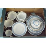 A part Wedgwood embossed Queens ware dinner service