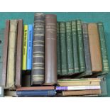 A box of vintage books, veterinary horse themes,