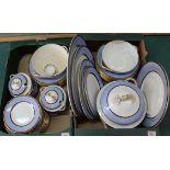 An extensive late Copeland Spode dinner service comprising of eleven dinner plates,