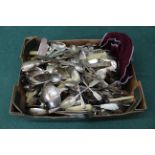 A large quantity of silver plated and other cutlery