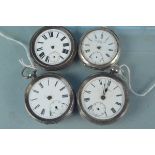 Four assorted silver cased pocket watches (all as found)