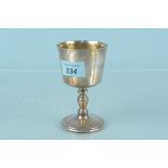 A silver goblet, hallmarked Birmingham 1971, maker Barker Ellis Silver Co,