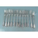 A quantity of Victorian silver forks of various ages and makers,