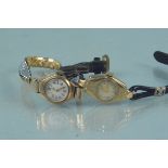 Two 9ct gold ladies watches