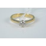 An unmarked diamond solitaire ring, size I 1/2, weight approx 2.