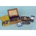 A quantity of vintage and antique costume jewellery including rings, charms,