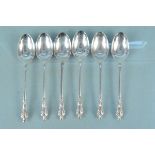 A set of six silver apostle teaspoons, hallmarked Sheffield 1936, maker Robert Pringle & Sons,