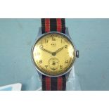 A c1940's BWC 'Suisse' military style gents wristwatch