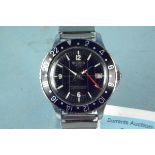 A gents divers style Bourbon 23rd wristwatch with rotating bezel (seconds hand loose)