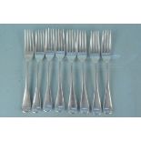 A set of eight dinner forks, hallmarked Sheffield 1902, maker Joseph Round & Son Ltd,