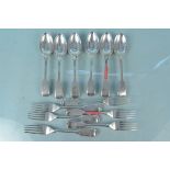 A set of six Joseph Rodger silver forks,