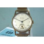 A c1960's Allmar 9ct gold gents wristwatch