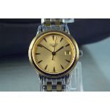 A ladies Longines bi-metal gold plated and stainless steel wristwatch in Longines box