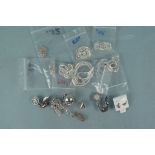 Mixed silver and white metal jewellery including cufflinks, earrings,