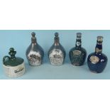 Two Spode Chivas Brothers ceramic whisky decanters together with two Buchan Portobello and one