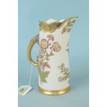 A Royal Worcester hand painted and gilded jug, pattern 1229,